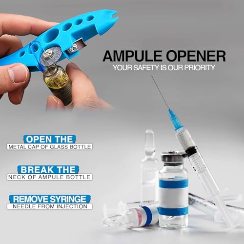 Dr. Care Professional Ampoule Bottle Cutter & Vial Opener Tool - 3-in-1 Glass Cutter for Bottles with Replaceable Wheel, ABS Plastic for Nurses, Students, Home & Salon Use (Blue) - Image 4