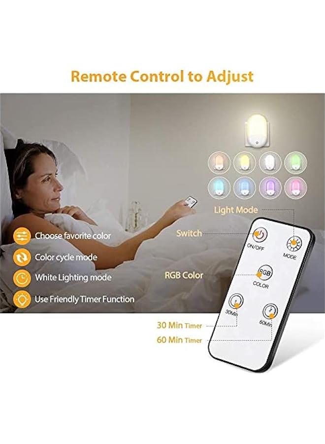 رينكس ضوء ليلي LED، قاس في الحائط، استشعار تلقائي للغسق والفجر تغيير لو RGB أضواء | جاز تحكم ع عد لتغيير لو ضوء الليل LED لغرفة الوم، الممر، المطخ، الدرج - Image 4