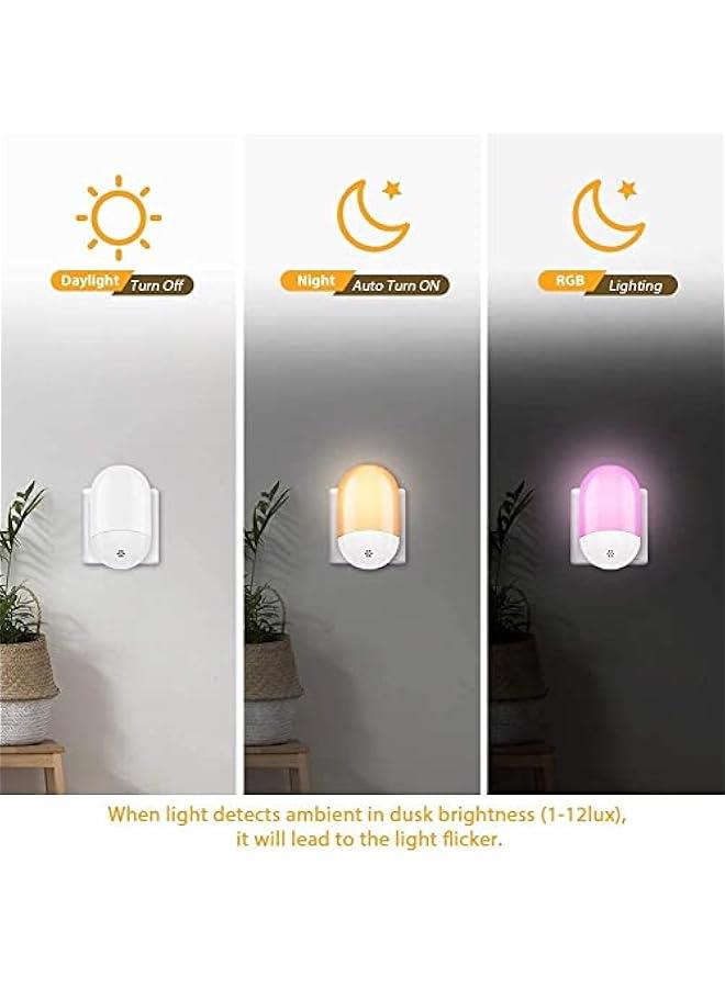 رينكس ضوء ليلي LED، قاس في الحائط، استشعار تلقائي للغسق والفجر تغيير لو RGB أضواء | جاز تحكم ع عد لتغيير لو ضوء الليل LED لغرفة الوم، الممر، المطخ، الدرج - Image 5