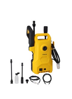 Epsilon Epsilon 100-110 bar High Pressure Washer- EPSPW1639 |  5 - 7.5 L/min Maximum Flow, Includes Spray with Nozzle, 3 m Outlet and 2 m Inlet Pipe for Removing Mold, Grime, Dust, Mud, Dirt, etc. at Home, from Buildings, Vehicles, Concrete Road Surfaces, etc... | Black and Yellow, 1 Year Warranty  - Image 1