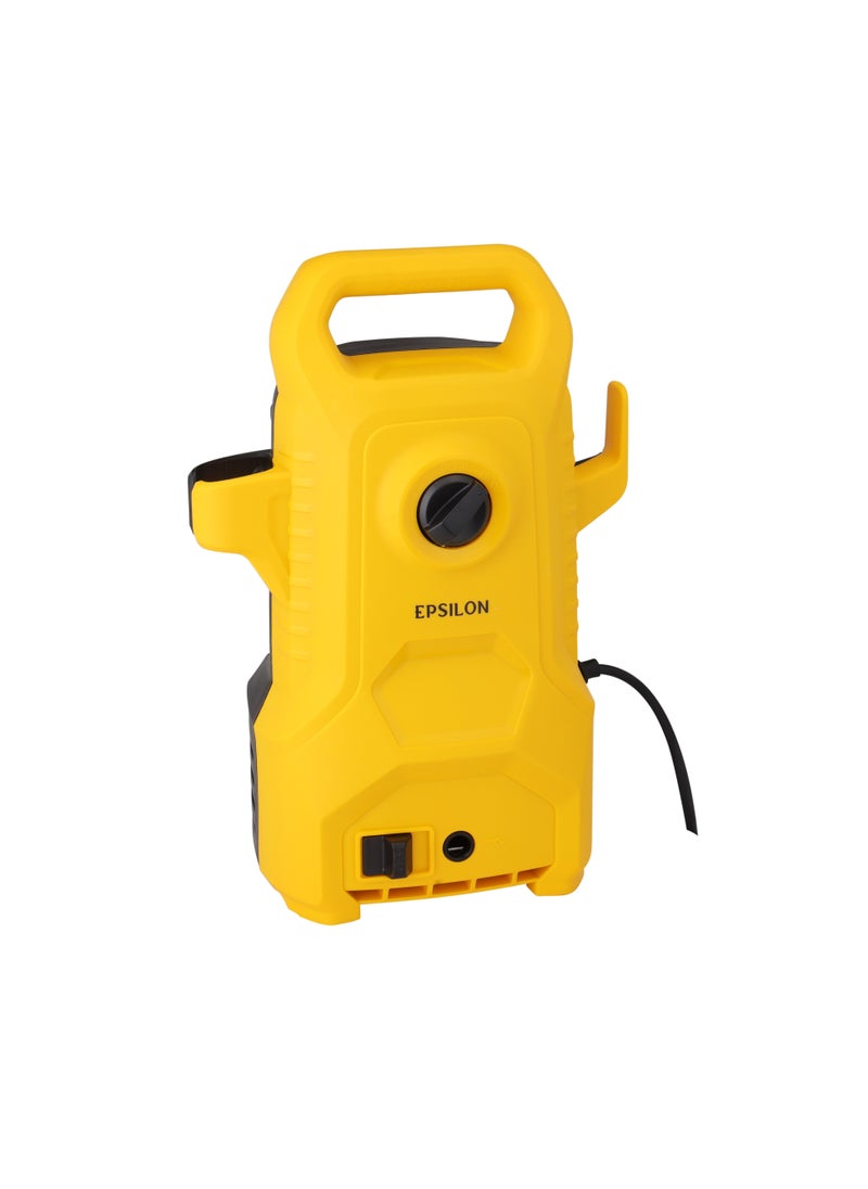 Epsilon - Epsilon 100-110 bar High Pressure Washer- EPSPW1639 |  5 - 7.5 L/min Maximum Flow, Includes Spray with Nozzle, 3 m Outlet and 2 m Inlet Pipe for Removing Mold, Grime, Dust, Mud, Dirt, etc. at Home, from Buildings, Vehicles, Concrete Road Surfaces, etc... | Black and Yellow, 1 Year Warranty - Image 1