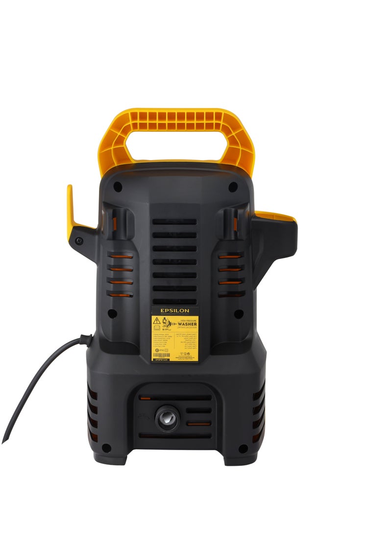 Epsilon - Epsilon 100-110 bar High Pressure Washer- EPSPW1639 |  5 - 7.5 L/min Maximum Flow, Includes Spray with Nozzle, 3 m Outlet and 2 m Inlet Pipe for Removing Mold, Grime, Dust, Mud, Dirt, etc. at Home, from Buildings, Vehicles, Concrete Road Surfaces, etc... | Black and Yellow, 1 Year Warranty - Image 1