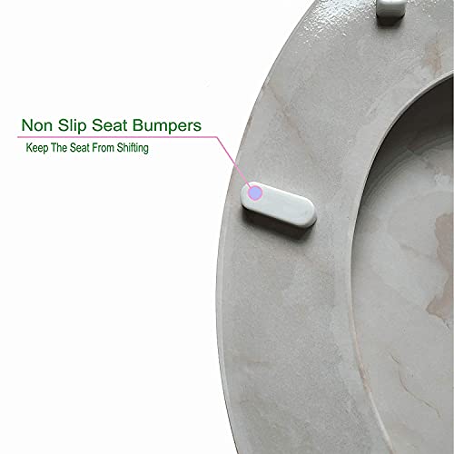 J&V Textiles Round Toilet Seat With Easy Clean & Change Hinge (Beige)* - Image 4