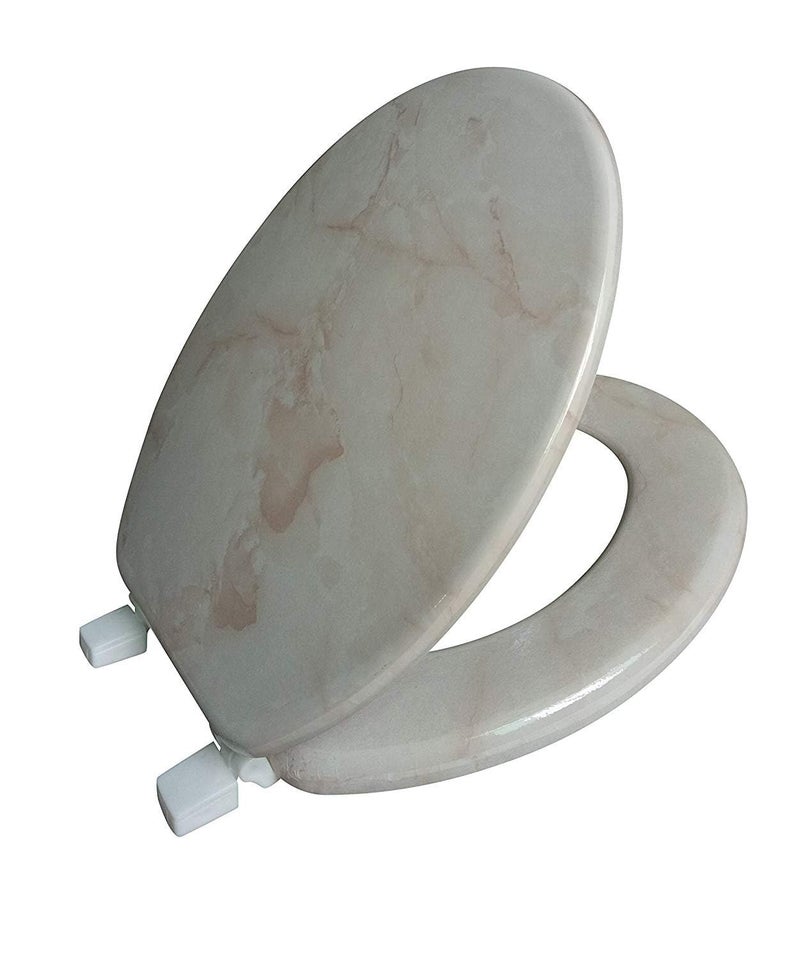 J&V Textiles Round Toilet Seat With Easy Clean & Change Hinge (Beige)* - Image 1