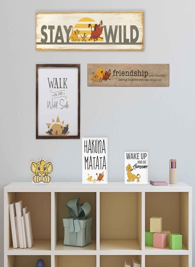 Open Road Brands Disney The Lion King Simba Head Shelf Sitter Decor - Chunky Wood Block Cutout for Kids' Bedroom, Play Room or Nursery - Image 5