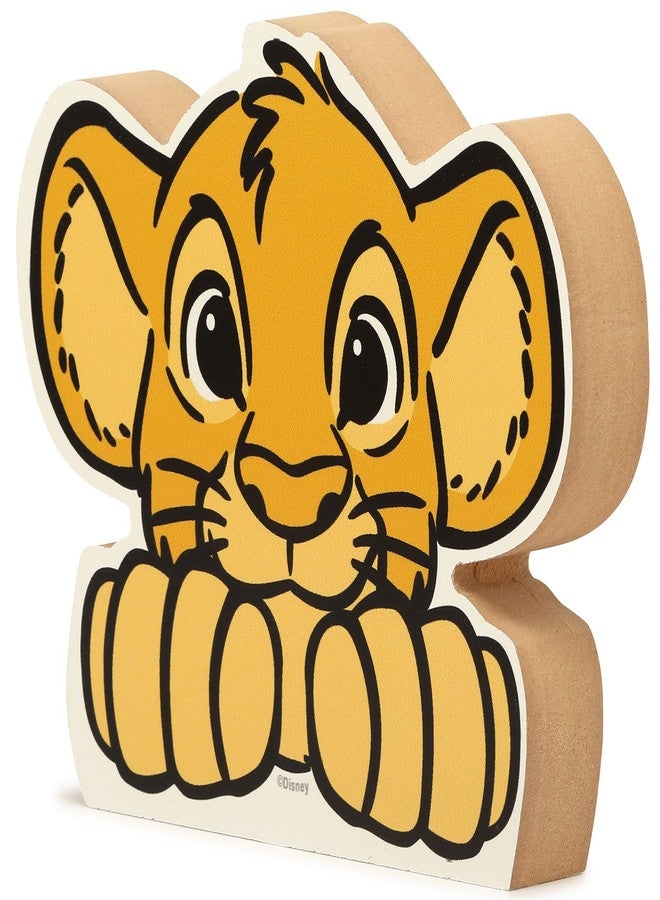 Open Road Brands Disney The Lion King Simba Head Shelf Sitter Decor - Chunky Wood Block Cutout for Kids' Bedroom, Play Room or Nursery - Image 2