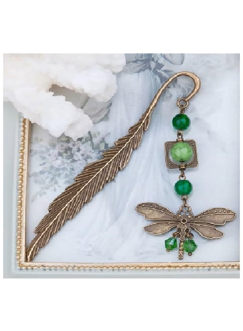 Elegantly designed dragonfly and feather bookmark - Image 1