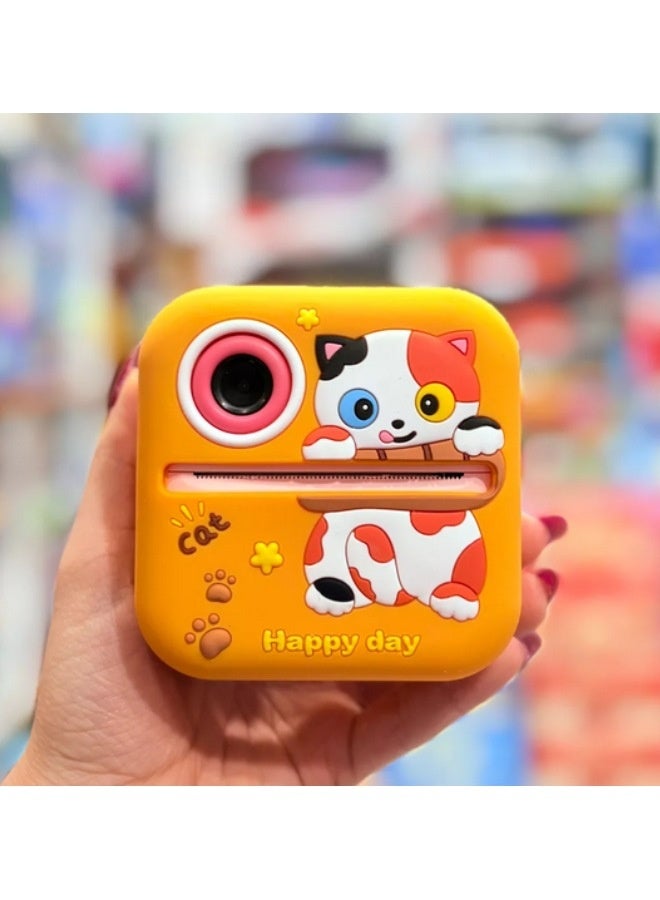 Kids Instant Printer Camera, Cute Cat Design, Instant Black and White Printing with Push Button - Image 3