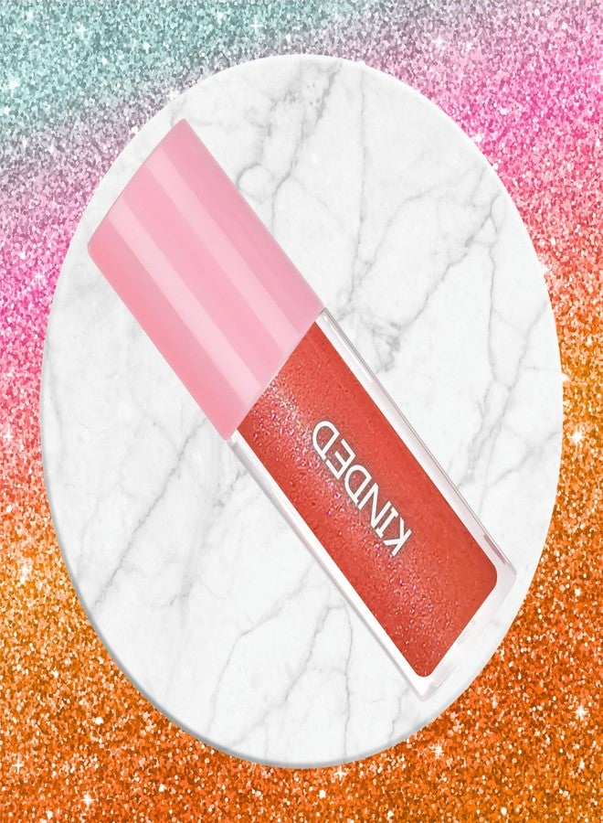 KINDED Sheen Shimmer Lip Gloss Liquid Lip Colour Glossy Shiny Shimmery Glitter Sparkle Bomb for Shining Pout High Shine Hydrating Lips Vitamin E Enriched (5 ml, Daisy Orange) - Image 5
