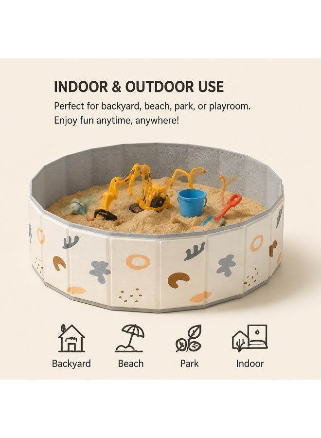 general Children's toy sand pool home folding fence indoor play sand digging tool diameter 100cm - Image 5