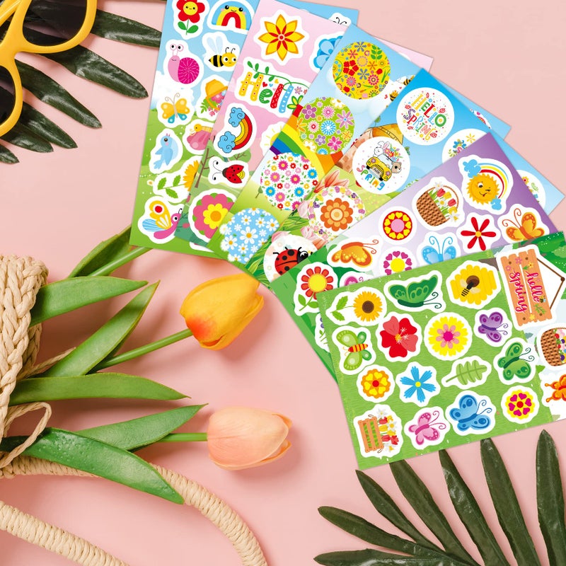 Joy Bang 404PCS Spring Stickers for Kids, 24 Sheets Garden Stickers Flower Stickers Nature Stickers Spring Stickers Crafts for School Classroom Teachers Childrens Spring Party Favors Supplies Gifts - Image 2
