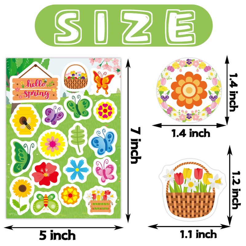 Joy Bang 404PCS Spring Stickers for Kids, 24 Sheets Garden Stickers Flower Stickers Nature Stickers Spring Stickers Crafts for School Classroom Teachers Childrens Spring Party Favors Supplies Gifts - Image 3