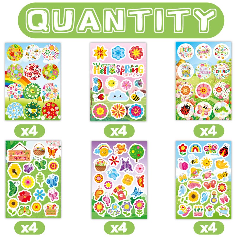 Joy Bang 404PCS Spring Stickers for Kids, 24 Sheets Garden Stickers Flower Stickers Nature Stickers Spring Stickers Crafts for School Classroom Teachers Childrens Spring Party Favors Supplies Gifts - Image 4