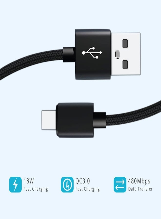 SUMPK USB C Cable 1.5FT 3 Packs, 18W Short Type C Cord Fast Charge USB 2.0 Data Braided Compatibile with Samsung Galaxy S22 S21 S20 Ultra 5G, Google Pixel, Power Bank and Other Type C Devices - Image 2