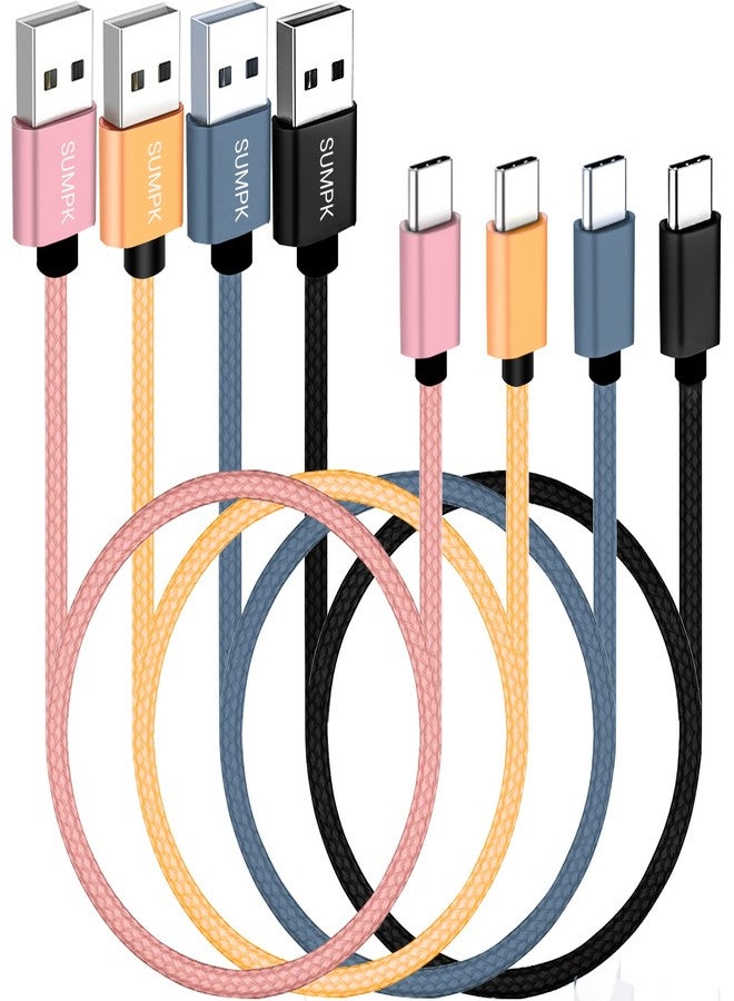 SUMPK USB C Cable 1.5FT 3 Packs, 18W Short Type C Cord Fast Charge USB 2.0 Data Braided Compatibile with Samsung Galaxy S22 S21 S20 Ultra 5G, Google Pixel, Power Bank and Other Type C Devices - Image 1