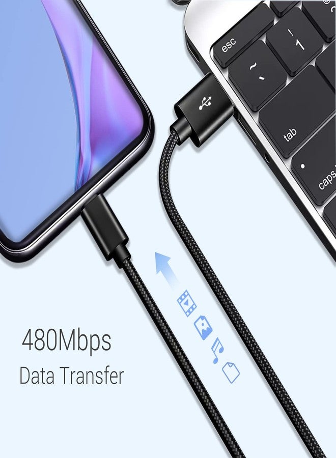 SUMPK USB C Cable 1.5FT 3 Packs, 18W Short Type C Cord Fast Charge USB 2.0 Data Braided Compatibile with Samsung Galaxy S22 S21 S20 Ultra 5G, Google Pixel, Power Bank and Other Type C Devices - Image 3