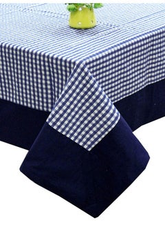 Kuber Industries 100% Cotton 4 Seater Centre Table Cover for Living Room | Teapoy Teepai Cover Cloth for Glass Table | Designer Study Table Cloth Aesthetic & Dastarkhwan for Dining Table (Blue)