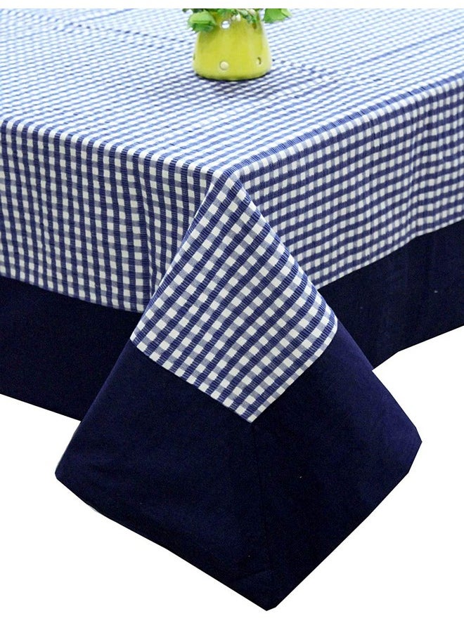 Kuber Industries - Kuber Industries 100% Cotton 4 Seater Centre Table Cover for Living Room | Teapoy Teepai Cover Cloth for Glass Table | Designer Study Table Cloth Aesthetic & Dastarkhwan for Dining Table (Blue) - Image 1