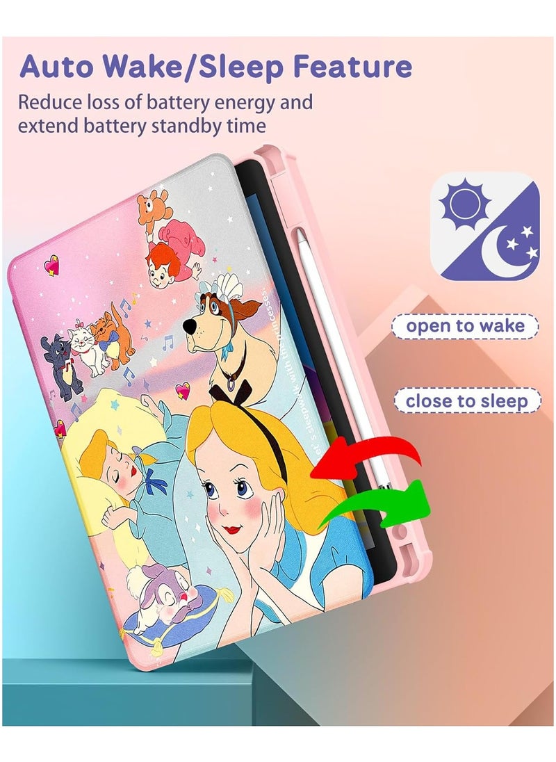 General Suitable for iPad 10th Generation Case 10.9 inch 2022 Cute Cartoon Kawaii Girl Child Teenage Girl Female Design Cover, 360 Degree Rotating Folio Pencil Holder, Sleeping  - Image 5