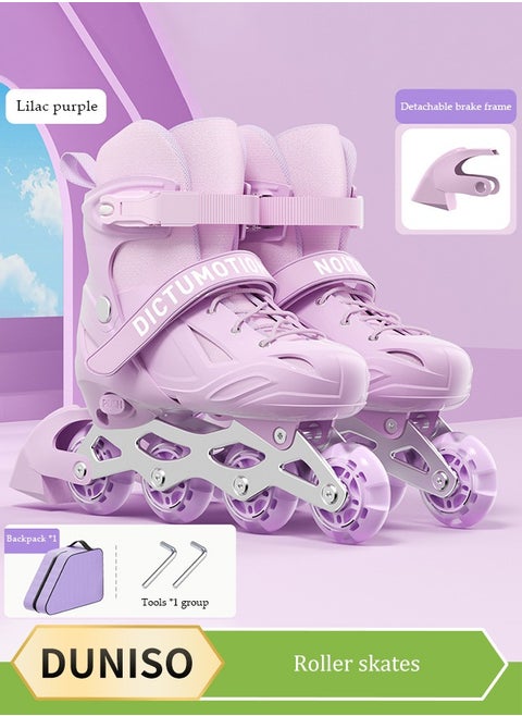 Kids Roller Skates,Kids Inline Skates,With Led Illuminated Wheels And Backpack, Adjustable Size, Anti Collision And Wear Resistant,Suitable For Boys And Girls,Suitable For Sizes 30 To 35