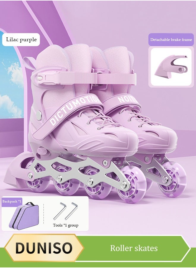DUNISO - Kids Roller Skates,Kids Inline Skates,With Led Illuminated Wheels And Backpack, Adjustable Size, Anti Collision And Wear Resistant,Suitable For Boys And Girls,Suitable For Sizes 30 To 35 - Image 1
