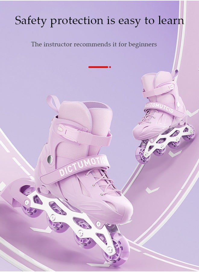 DUNISO - Kids Roller Skates,Kids Inline Skates,With Led Illuminated Wheels And Backpack, Adjustable Size, Anti Collision And Wear Resistant,Suitable For Boys And Girls,Suitable For Sizes 30 To 35 - Image 1