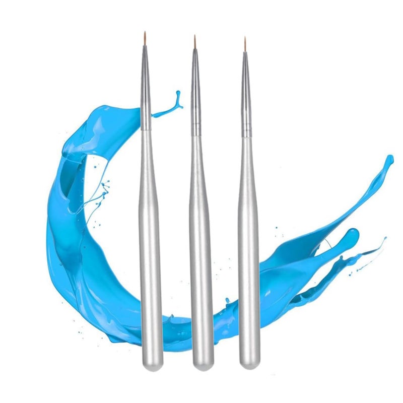 3Pcs Nail Art Liner Brush Pen Set For Gel Polish Line Drawing - Image 1