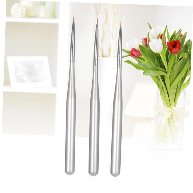 3Pcs Nail Art Liner Brush Pen Set For Gel Polish Line Drawing - Image 4