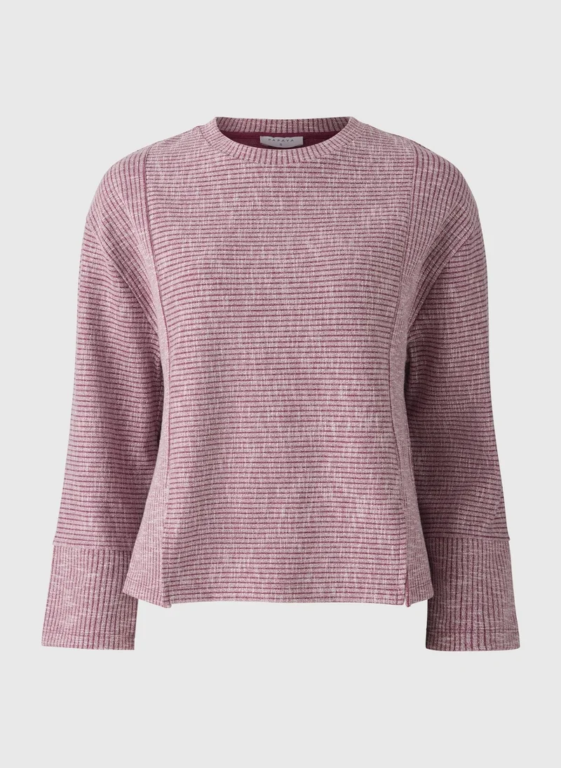 ماتلان كنزة بوردو محبوكة بنقوش