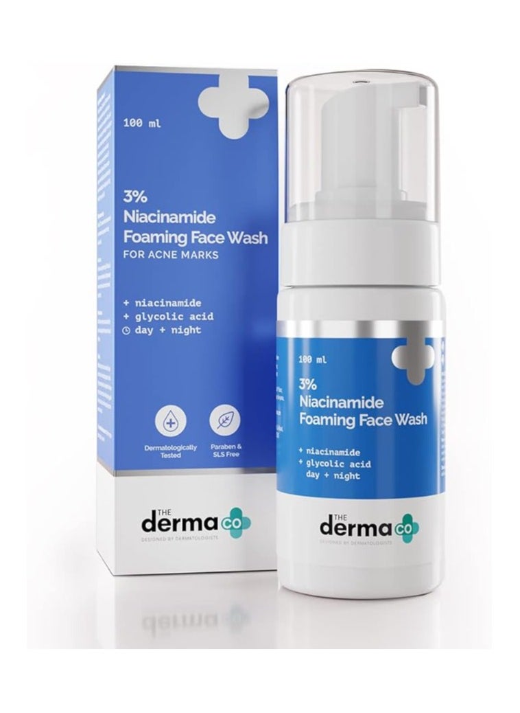 THE derma Co Co 3% Niacinamide Foaming Face Wash For Acne Marks 100 Ml  - Image 1