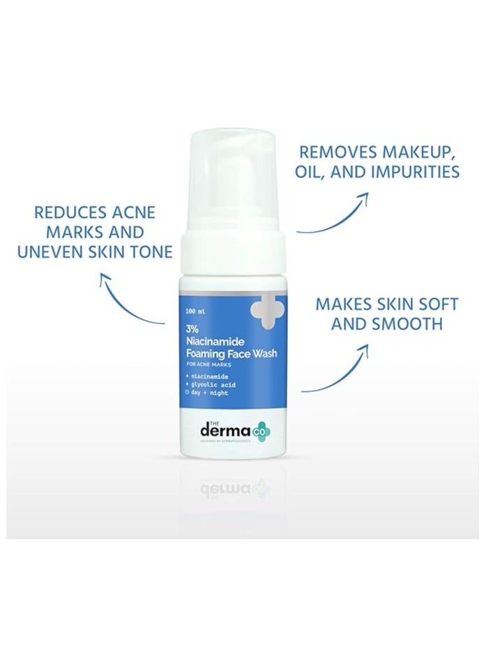 THE derma Co Co 3% Niacinamide Foaming Face Wash For Acne Marks 100 Ml  - Image 2