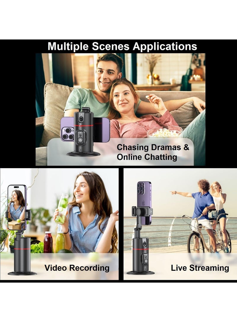 Auto Face Tracking Smart Selfie Stick Object Tracking Holder No App Required 360° Rotation Body Phone Camera Mount with Detachable Remote Smart Shooting Holder Gesture Control for Live Vlog Streaming