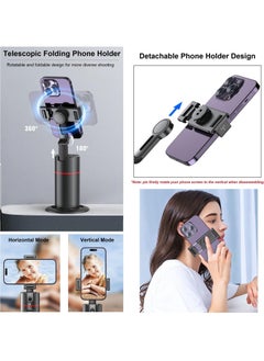 Houmt Auto Face Tracking Smart Selfie Stick Object Tracking Holder No App Required 360° Rotation Body Phone Camera Mount with Detachable Remote Smart Shooting Holder Gesture Control for Live Vlog Streaming  - Image 5