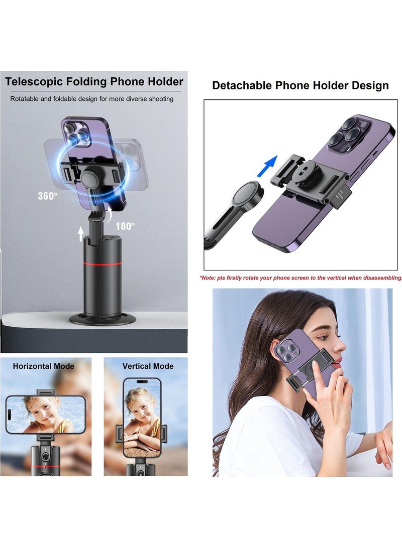 Houmt Auto Face Tracking Smart Selfie Stick Object Tracking Holder No App Required 360° Rotation Body Phone Camera Mount with Detachable Remote Smart Shooting Holder Gesture Control for Live Vlog Streaming  - Image 5