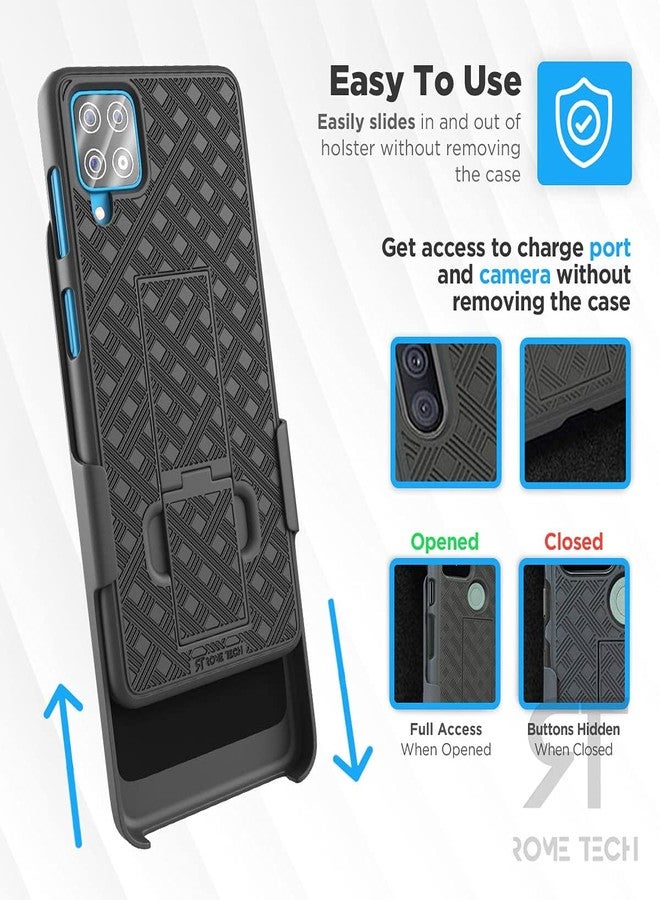 ROME TECH Designed for Samsung Galaxy A42 5G Case with Belt Clip Holster - Kickstand Cover Phone Case - Black - Image 4
