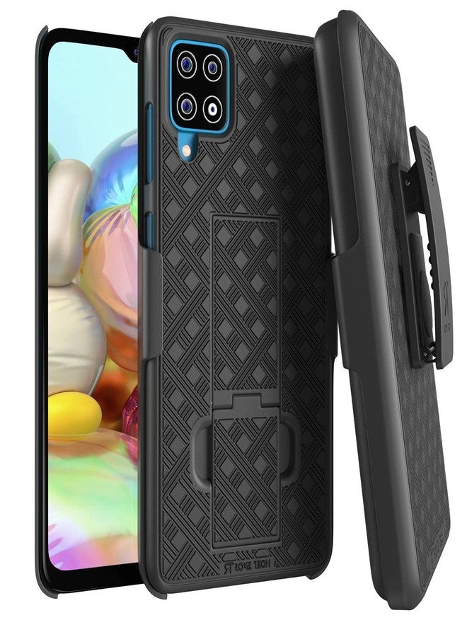 ROME TECH Designed for Samsung Galaxy A42 5G Case with Belt Clip Holster - Kickstand Cover Phone Case - Black - Image 1