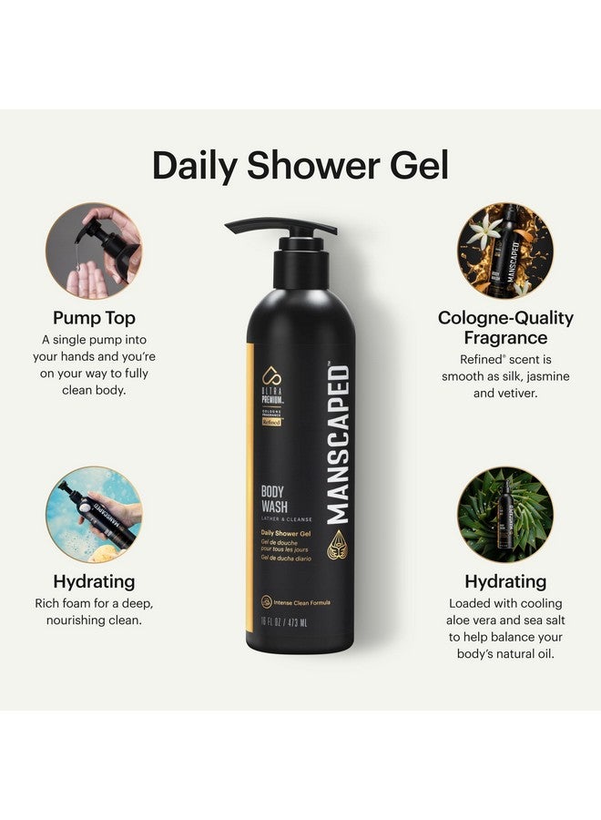 مانسكابيد غسول الجسم الفاخر للرجال من مانسكيبد®، تركيبة تنظيف فاخرة غنية بالألوفيرا وملح البحر، جل استحمام يومي منعش ومغذي لترطيب البشرة، (16 أونصة)، عبوة من قطعتين - Image 2