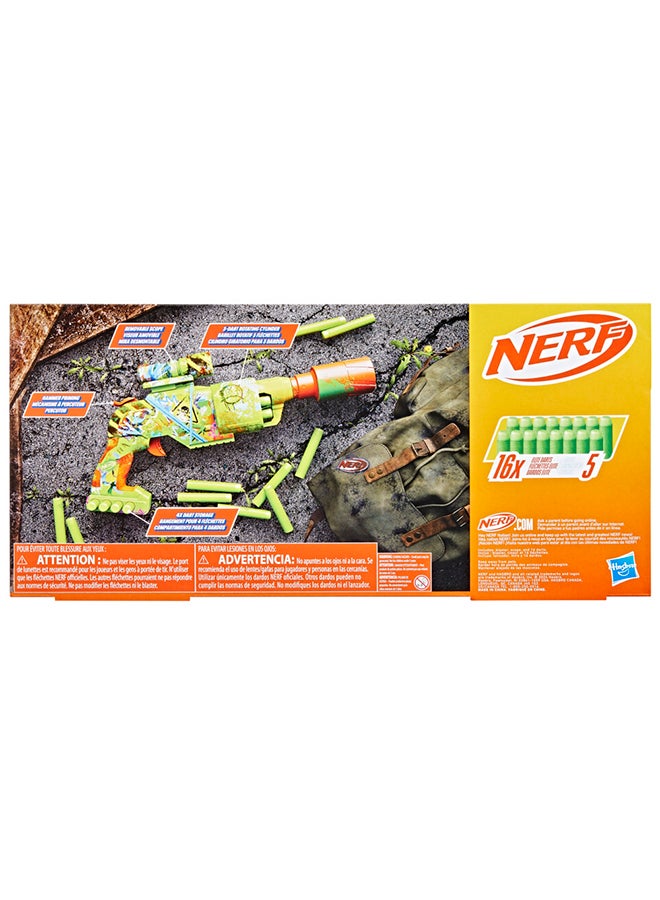 NERF Zombie Driller Dart Blaster, 16 Elite Darts, Rotating 5 Dart Cylinder, Removable Scope, Outdoor Games, Ages 8+ - Image 3
