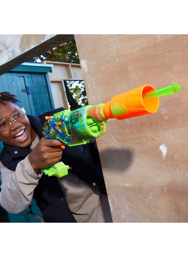 NERF Zombie Driller Dart Blaster, 16 Elite Darts, Rotating 5 Dart Cylinder, Removable Scope, Outdoor Games, Ages 8+ - Image 5