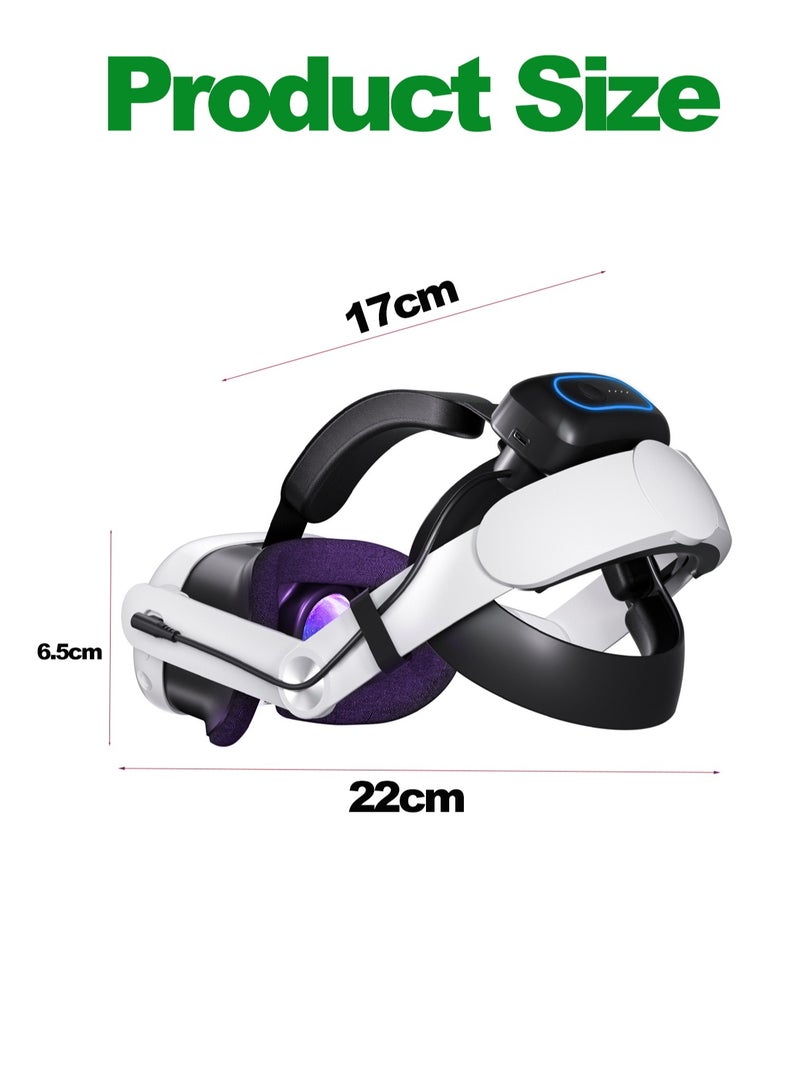 DYSWEI Meta Quest 3 Head Strap with 10000mAh Battery Fast Charging VR Power Supply for Extended Gaming Daily Use - Image 3