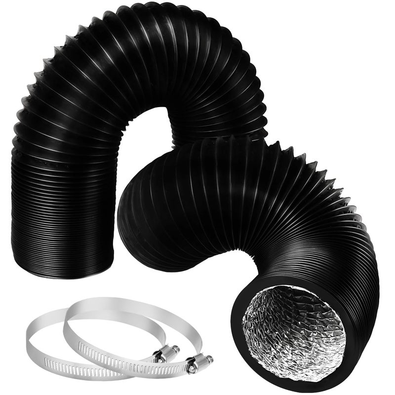 YIJUHOU Dryer Vent Hose Air Ducting: 8 Inch 17FT Flexible Aluminum PVC Insulated Duct for Ventilation Heating Exhaust HVAC - Image 1