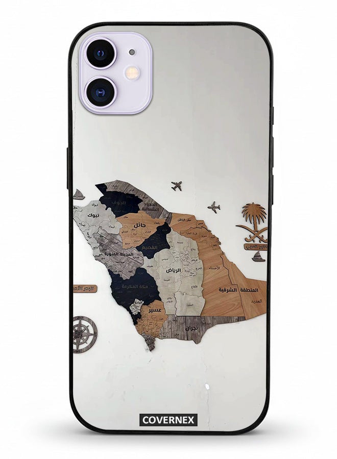 Covernex Apple iPhone 11 Protective Case Cover Printed Featuring Saudi Arabia Regional Map - Image 2