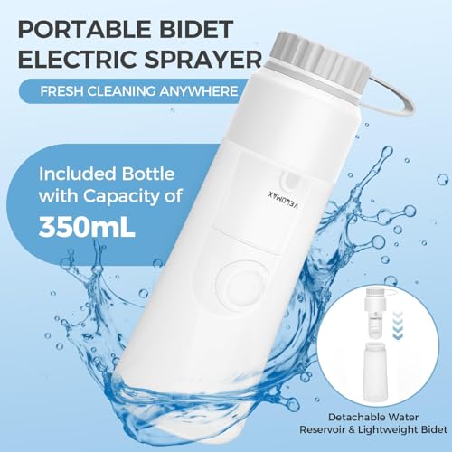 VELOMAX Portable Travel Bidet with 2 Pressure Options , IPX7 Waterproof Electric Rechargeable Mini Handheld Spray for Women & Men, Adjustable Speed, Hygienic Cleaning, Postpartum & Baby Care - Image 3