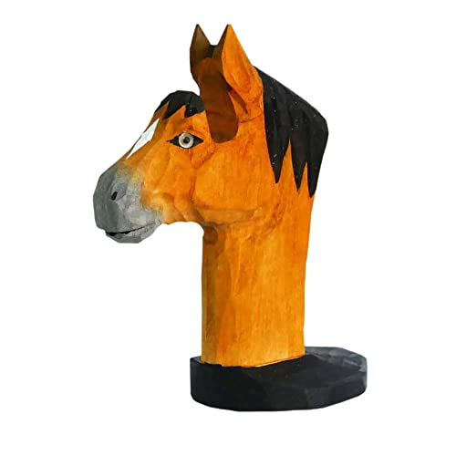 Red Dollar Handmade Wood Carved Animal Eyeglass Holder, Cute Sunglasses Display Stand, Nightstand Home Office Desk Decor, Christmas Holiday New Year Business Gift for Men Women Adults(Horse) - Image 3