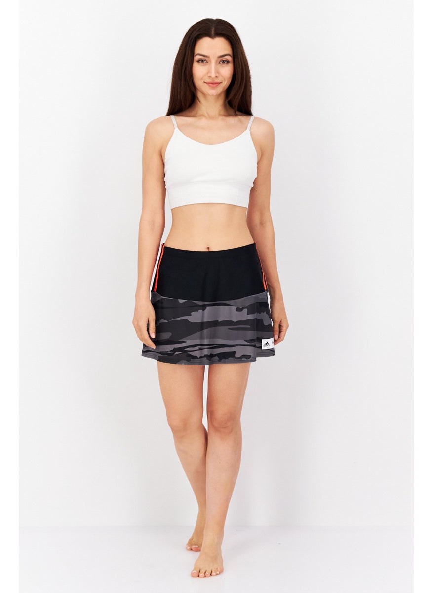 Adidas Women Camouflage Swimwear Skirt, Black Combo  - Image 2
