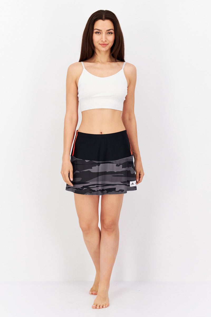 Adidas Women Camouflage Swimwear Skirt, Black Combo - Image 2