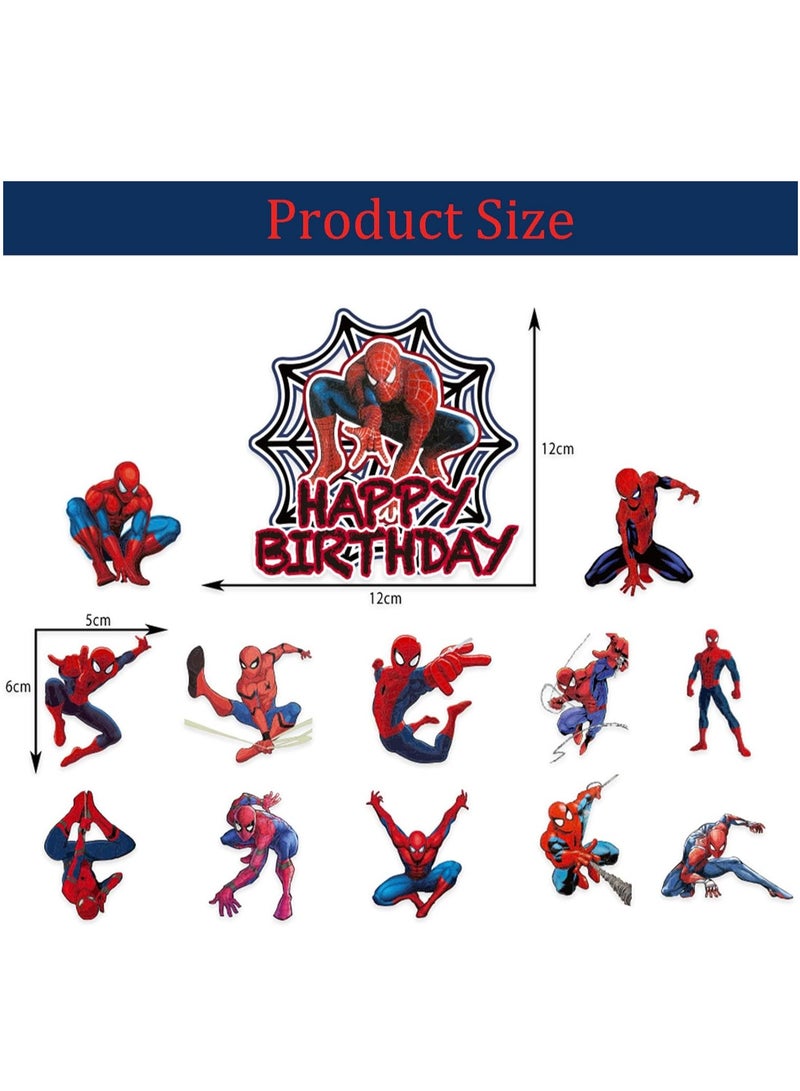 KASTWAVE 13 PCS Spider Cake Topper Set - Hero Cake Decorations for Man Theme Birthday, Ideal Party Supplies for Parallel Universe Theme Events - Image 3