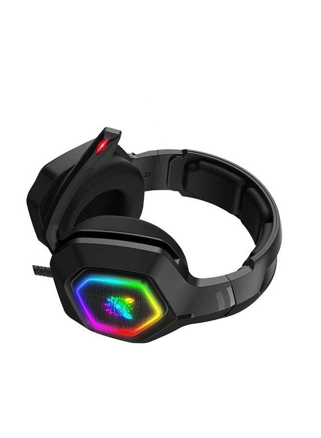 onikuma K10 Gaming Headset with Surround Sound Pro Noise Canceling Gaming Headphones with Mic & RGB LED Light - Image 4