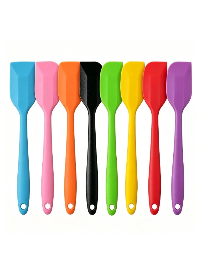 jaexest 8‑Piece Multicolour Food Grade Silicone Spatula Set BPA Free Heat Resistant Mixing Scraping Baking Tool 28cm(11.02inch) - Image 3