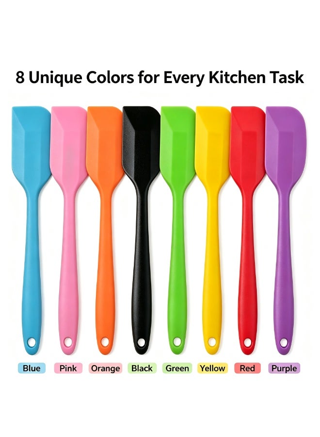 jaexest 8‑Piece Multicolour Food Grade Silicone Spatula Set BPA Free Heat Resistant Mixing Scraping Baking Tool 28cm(11.02inch) - Image 5